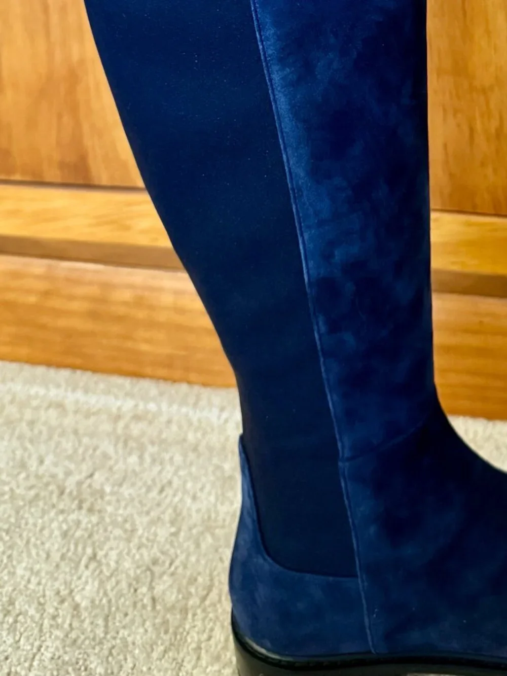 Brand New Stuart Weitzman OTK Blue Suede, City Boot Size 7.5